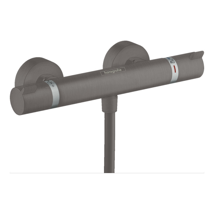 Opbouw Douchethermostaat Ecostat Comfort Hansgrohe Geborsteld Zwart Chroom