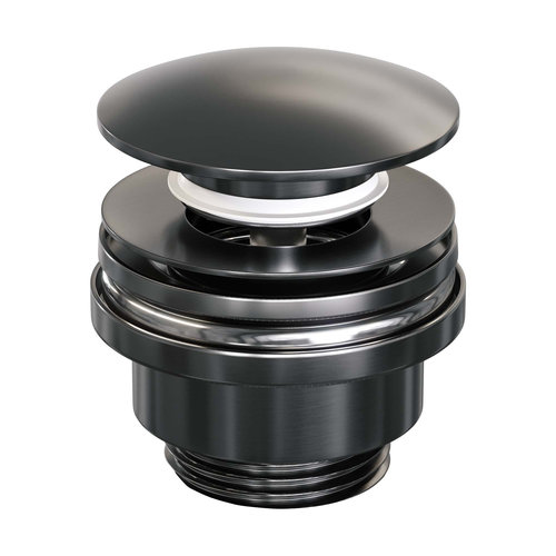 Klikwaste Brauer Afvoerplug Messing Binnenwerk 5/4 Geborsteld Gunmetal 