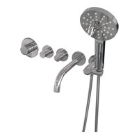 Inbouwthermostaatset Brauer Chrome Carving Incl Baduitloop en 3 Standen Handdouche Chroom