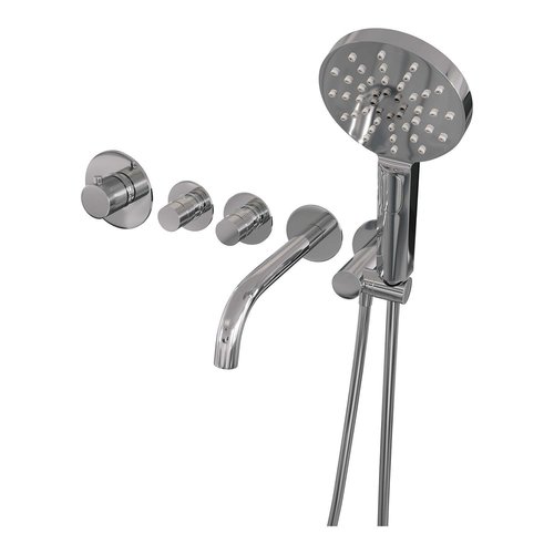 Inbouwthermostaatset Brauer Chrome Carving Incl Baduitloop en 3 Standen Handdouche Chroom 