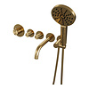 Brauer Inbouwthermostaatset Brauer Gold Carving Incl Baduitloop en 3 Standen Handdouche Goud