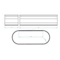 IJsbad Tankkd Green Label Oval 213x61x76 cm Aluminium