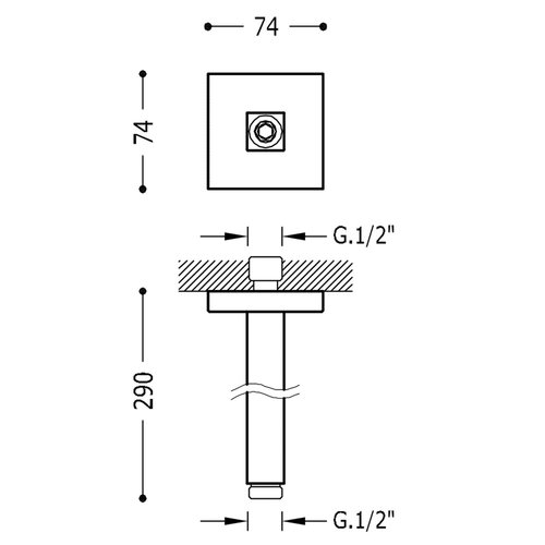 Plafondarm Tres 29 cm Mat Wit 