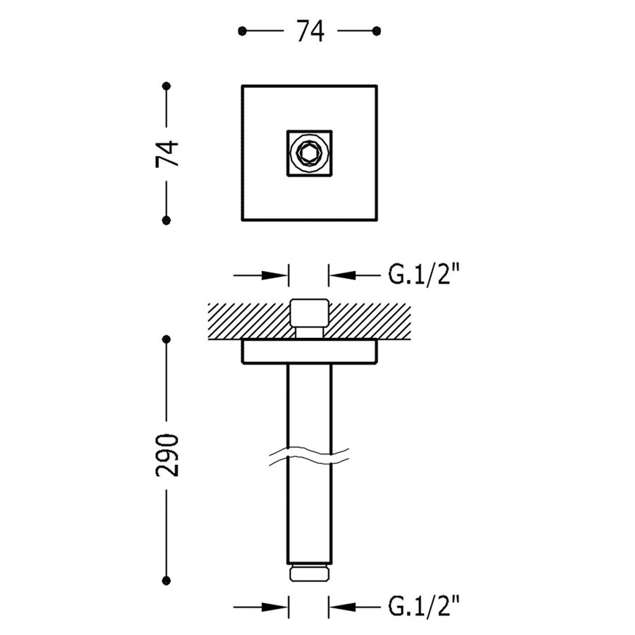 Plafondarm Tres 29 cm Mat Wit