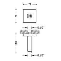 Plafondarm Tres 11 cm Staal