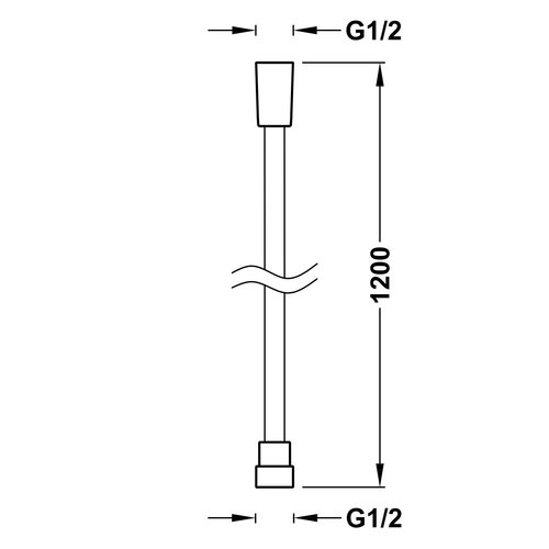 Doucheslang Tres Satijn 1.20 m Mat Zwart 