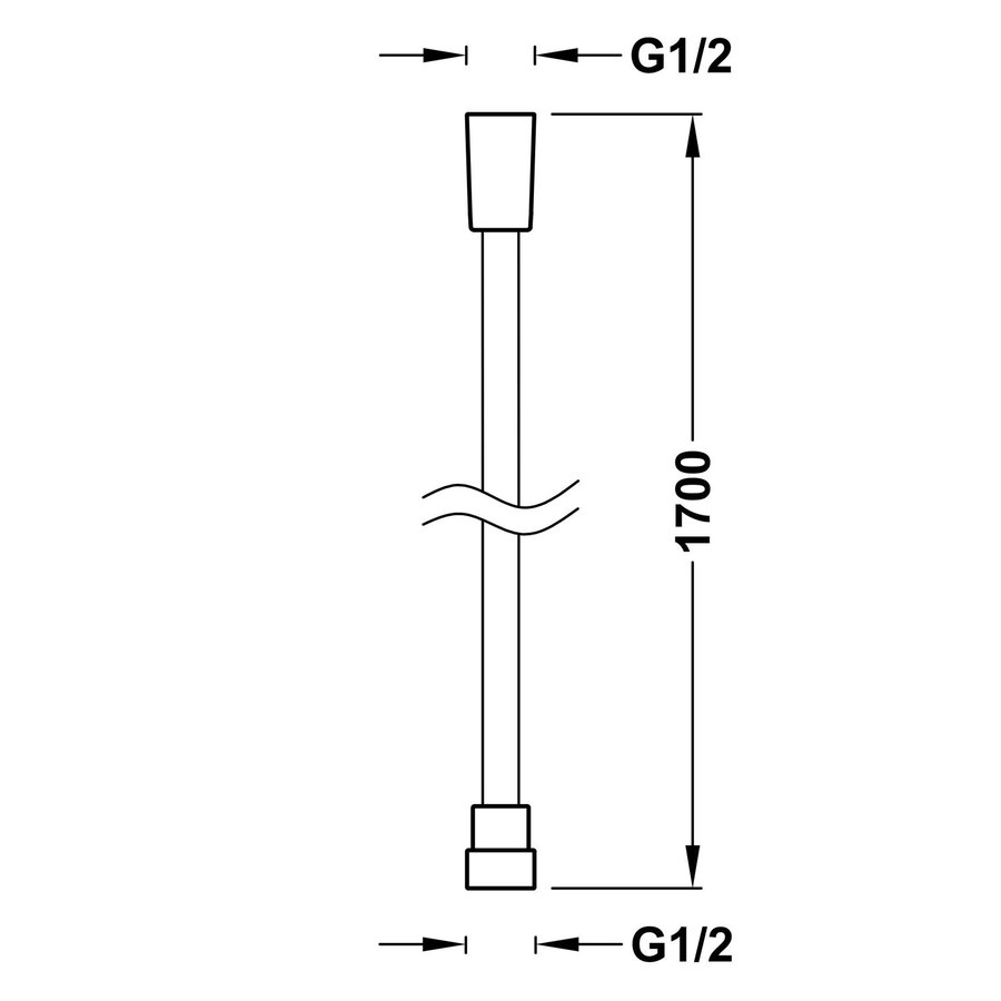 Doucheslang Tres Satijn 1.70 m Staal