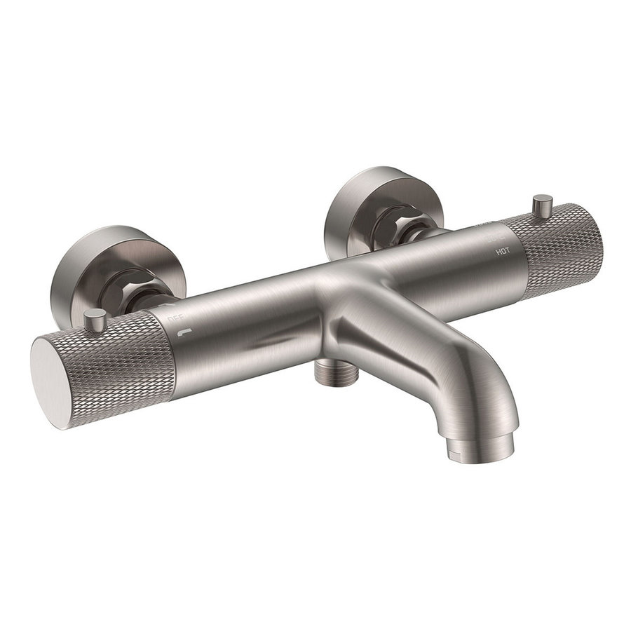 Badmengkraan Thermostatisch Wiesbaden Ridged Hartafstand 15 cm Geborsteld Staal