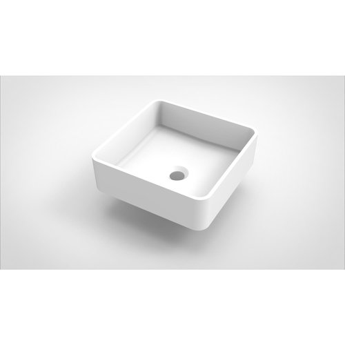 Opbouw Waskom Arcqua Case Vierkant 37x37 cm Mat Wit 