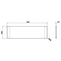 Badzitting Polysan Universal 75x25 cm Zwart