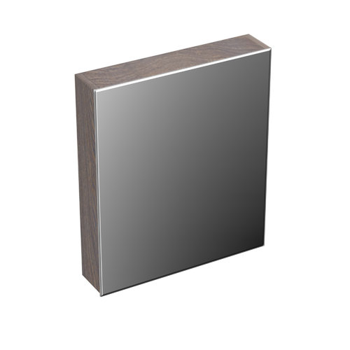 Spiegelkast Forzalaqua Uni 59.5x68.5x12.5 Cm 1 Deur Links Tweezijdig Spiegel Silver Grey 