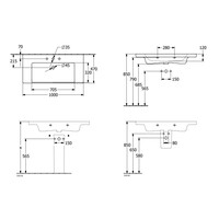 Wastafel Villeroy & Boch Subway 3.0 47x100x16.5 cm Wit