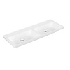 Wastafel Villeroy & Boch Subway 3.0 Dubbele wasbak Met CerampicPlus Zonder Kraangat Zonder Overloop 130x47x16.5 cm Stone White