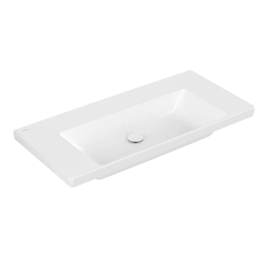 Wastafel Villeroy & Boch Subway 3.0 Met CeramicPlus Geen Kraangat Geen Overloop 100x47x16.5 cm Stone White