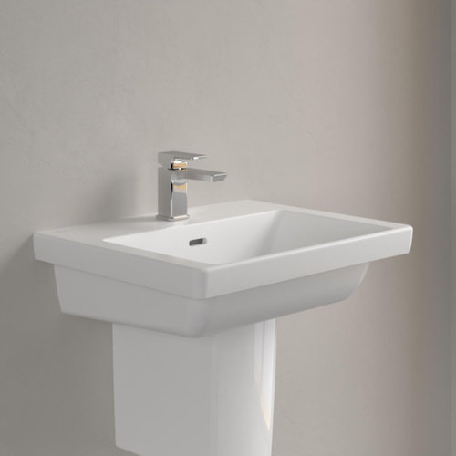 Wastafel Villeroy & Boch Subway 3.0 Met CeramicPlus 1 Kraangat Met Overloop 55x44x16.5 cm Stone White 