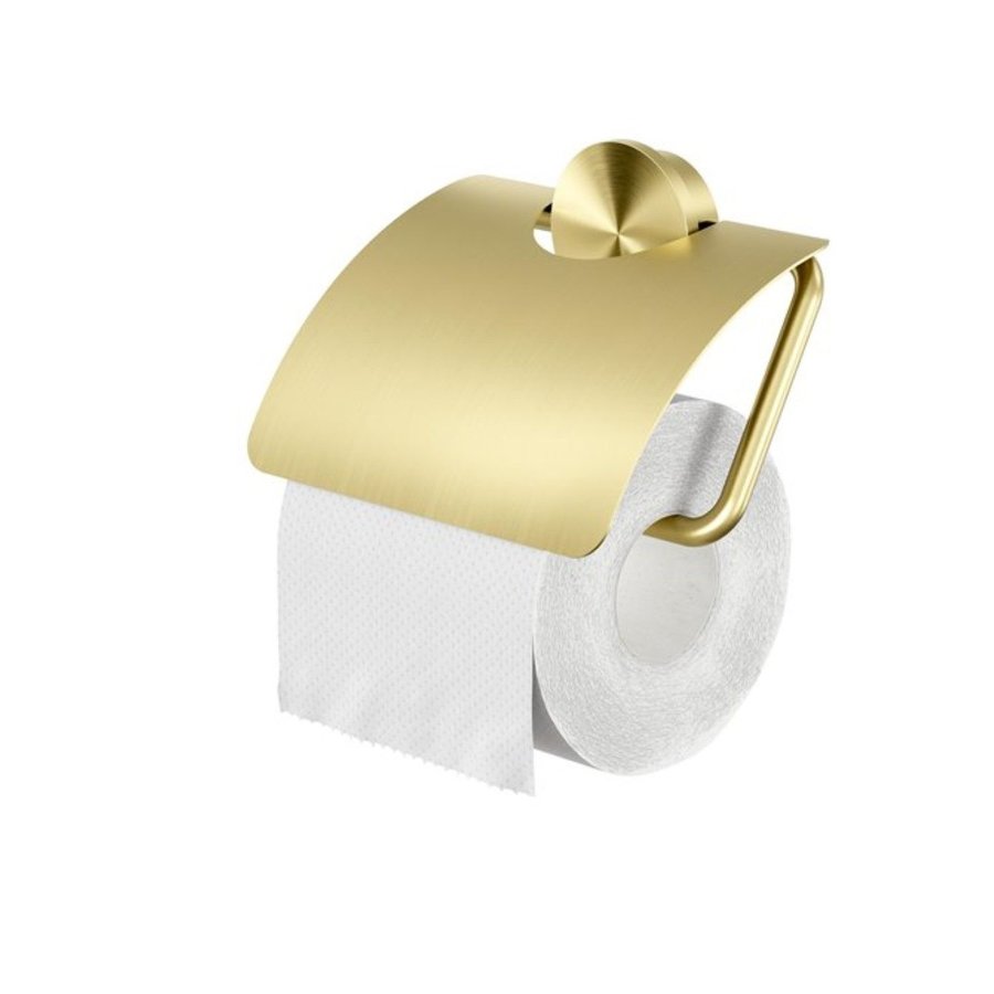 Toiletrolhouder met klep Geesa Opal Goud geborsteld