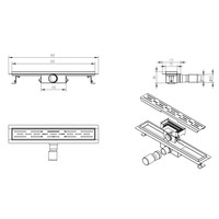 Douchegoot Wiesbaden Met Flens 50x7 Cm Mat Zwart