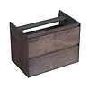 Forzalaqua Onderkast Forzalaqua Reno 80x51x60 Cm 2 Lades Softclose Eiken Charcoal