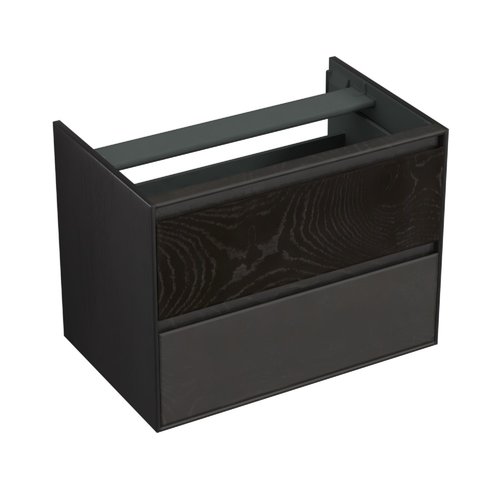 Onderkast Forzalaqua Reno 80x51x60 Cm 2 Lades Softclose Eiken Black Oiled 