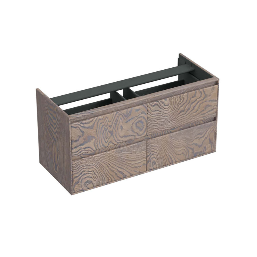 Onderkast Forzalaqua Reno 120x51x60 Cm 4 Lades Softclose Eiken Silver Grey