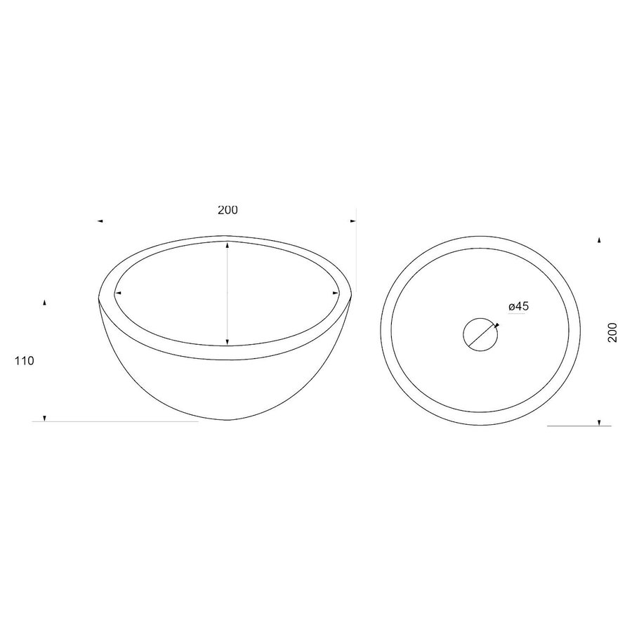 Waskom Differnz Boomer 20x10 cm Marmer Wit