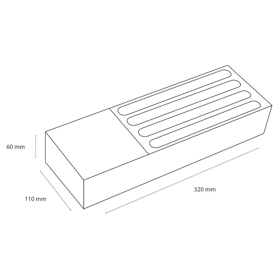 Lade Organizer Differnz 32x11x6 cm Met Deksels Grijs