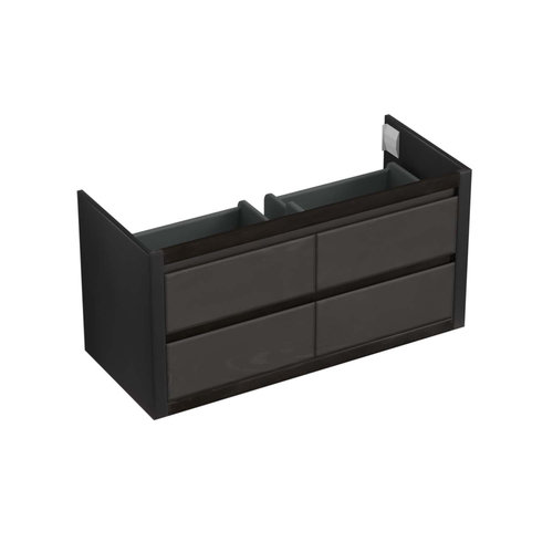 Onderkast Forzalaqua Gela 120x51x60 Cm 4 Softclose Lades Eiken Black Oiled 