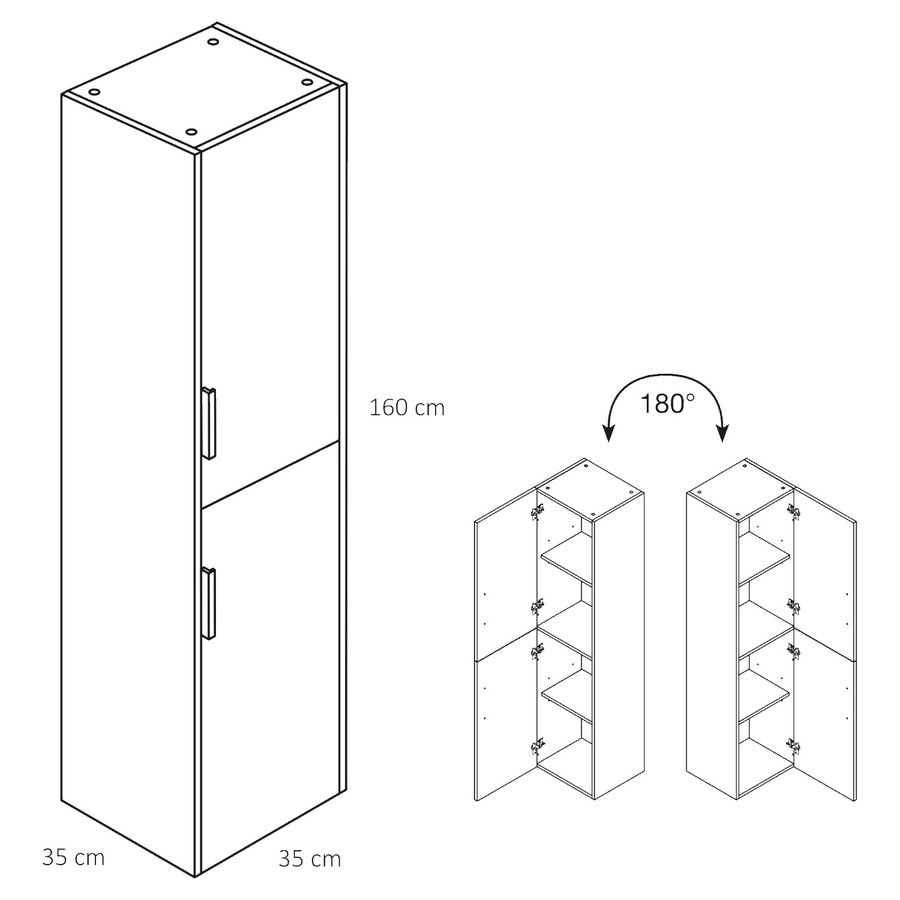 Badkamerkast Differnz Bolo 160x35x35 cm FSC Groen