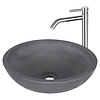 Differnz Waskomset Differnz Ravano Beton 40x12 cm Antraciet met Hoge Wastafelkraan Mat Chroom