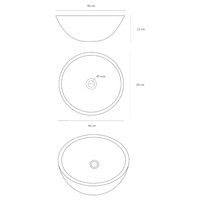 Waskomset Differnz Ravano Beton 40x12 cm Antraciet met Hoge Wastafelkraan Mat Goud