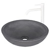 Waskomset Differnz Ravano Beton 40x12 cm Antraciet met Hoge Wastafelkraan Mat Wit