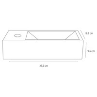 Fonteinset Differnz Helios 37.5x18.5x9.5 cm Wit Met Rechte Kraan Links Mat Zwart