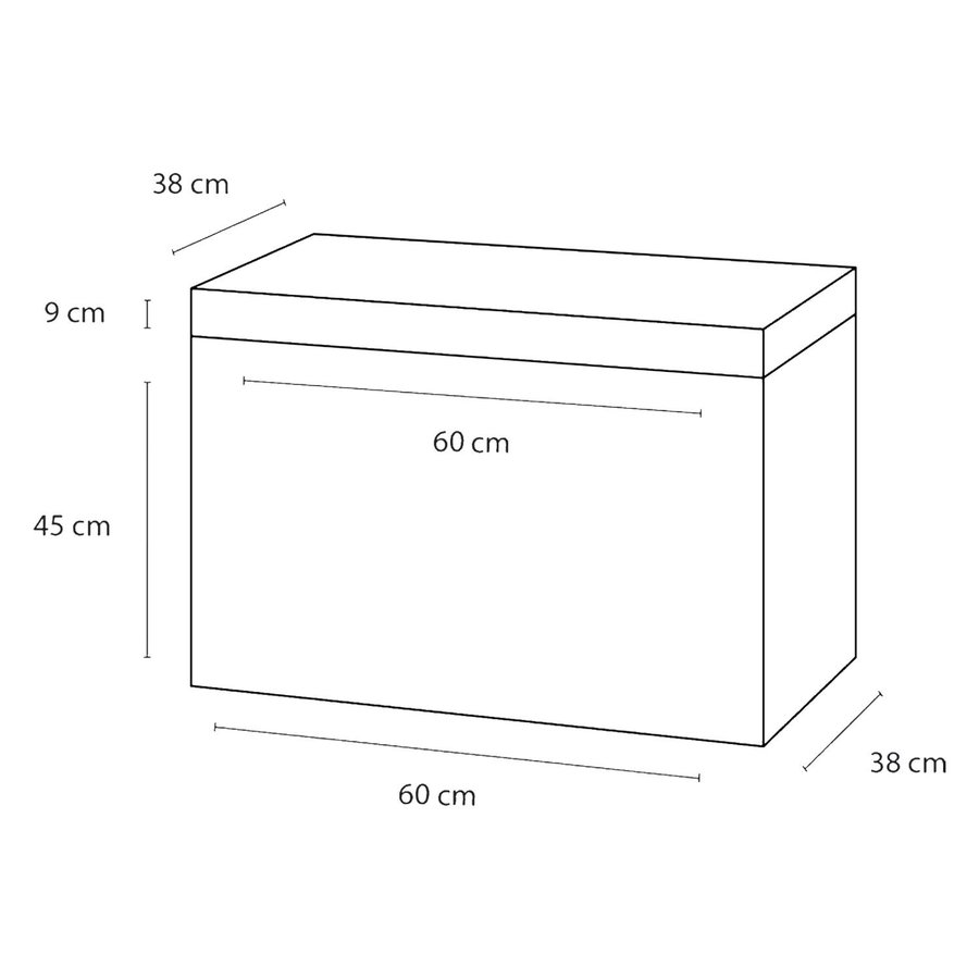 Badkamermeubelset Differnz Somero Met Keramiek Wastafel 60 cm Hoogglans Wit