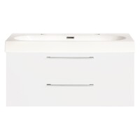 Badkamermeubelset Differnz Somero Met Keramiek Wastafel 100 cm Hoogglans Wit