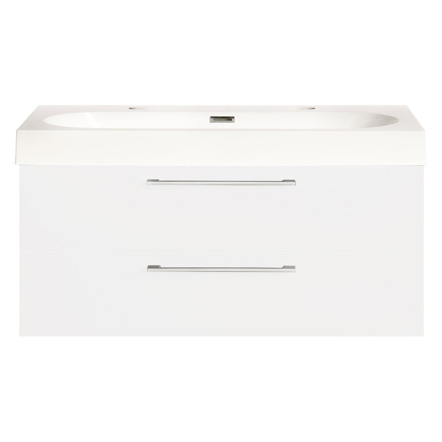 Badkamermeubelset Differnz Somero Met Keramiek Wastafel 100 cm Hoogglans Wit