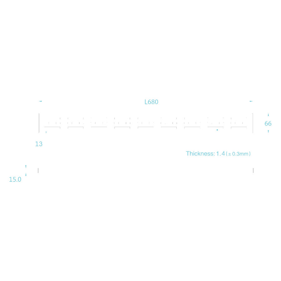 Tegelrooster Differnz t.b.v. Douchegoot 70 cm Geborsteld RVS