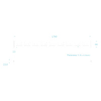 Tegelrooster Differnz t.b.v. Douchegoot 80 cm Geborsteld RVS