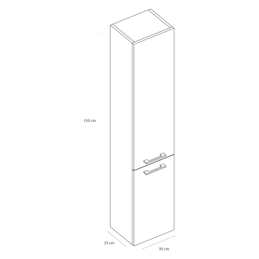 Kolomkast Differnz Somero 150x30x25 cm Links-Rechts Wit