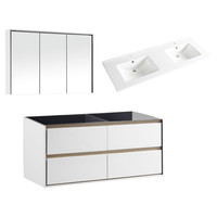 Badkamermeubelset Differnz Providence Met Keramiek Wastafel 120 cm Wit (Inc. Spiegelkast)