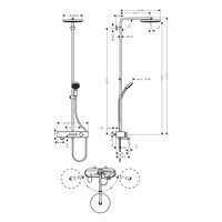 Regendouche set HansGrohe Pulsify S Showerpipe 260 1 Jet Met Badthermostaat ShowerTablet Select 400 Chroom