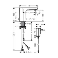 Elektronische Wastafelkraan HansGrohe Vernis Blend Gemengd Water en Batterij Chroom