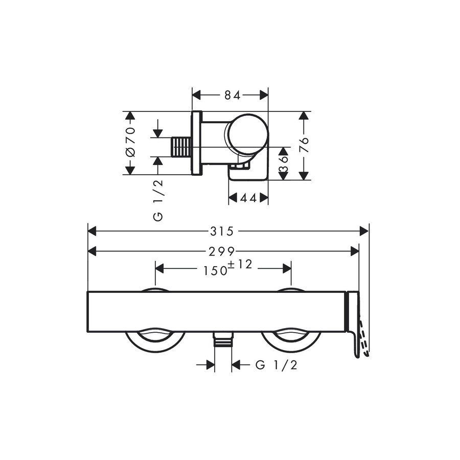 Douchekraan Opbouw HansGrohe Vivenis Eengreeps Chroom