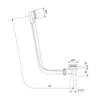 Badafvoercombinatie Polysan met waste 72 mm Chrome