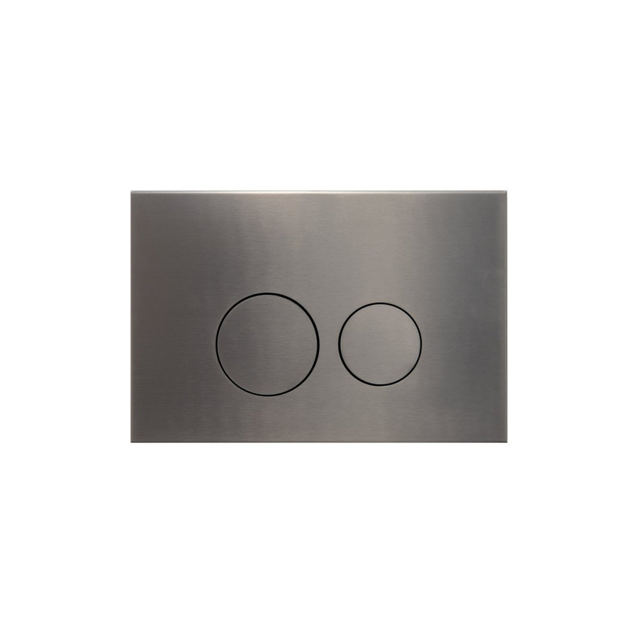 Bedieningsplaat Qeramiq Push Met DualfFush Frontbediening Metaal Rond Gunmetal