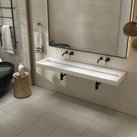 Wastafel AquaSplash Hoya 160x45.5 cm Zonder Kraangat Mat Wit