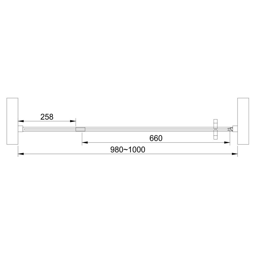 Nisdeur Van Rijn ST04 Helder Glas 6 mm incl. Glasbehandeling Omkeerbaar 6 mm 100x200 cm Mat Zwart