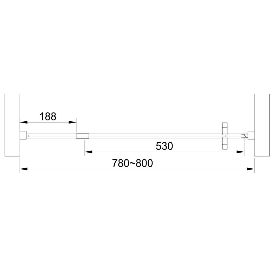 Nisdeur Van Rijn ST04 Helder Glas 6 mm incl. Glasbehandeling Omkeerbaar 6 mm 80x200 cm Mat Zwart