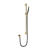 Glijstangset Hotbath Archie met Wanduitlaat Doucheslang 150 CM Staafhanddouche Geborsteld Messing PVD
