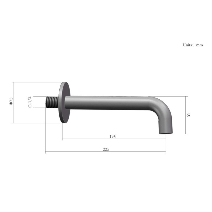 Baduitloop AquaSplash Plus 20 cm Mat Zwart