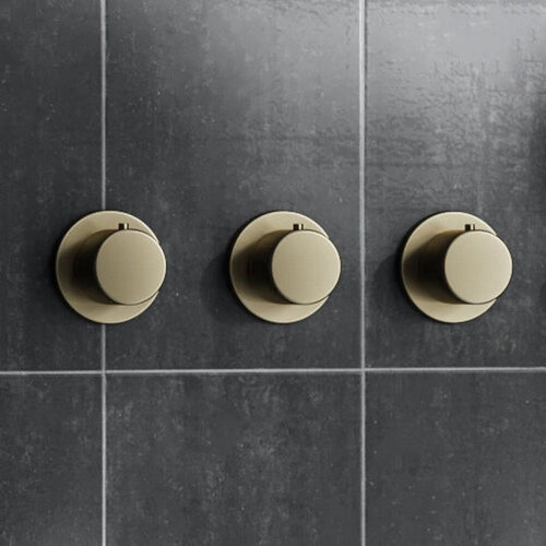 Thermostaatkraan Afbouwdeel AquaSplash Plus Geborsteld Messing Mat Goud 